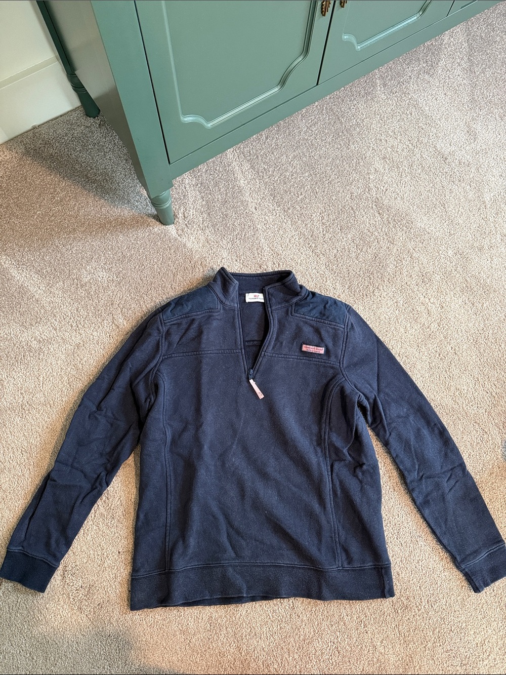 Vineyard Vines Women's Navy Half-Zip V-Neck Sweater